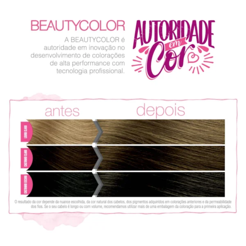 KIT TINTA CAPILAR BEAUTYCOLOR PURRISÍ SEM AMÔNIA  6.0 LOURO ESCURO