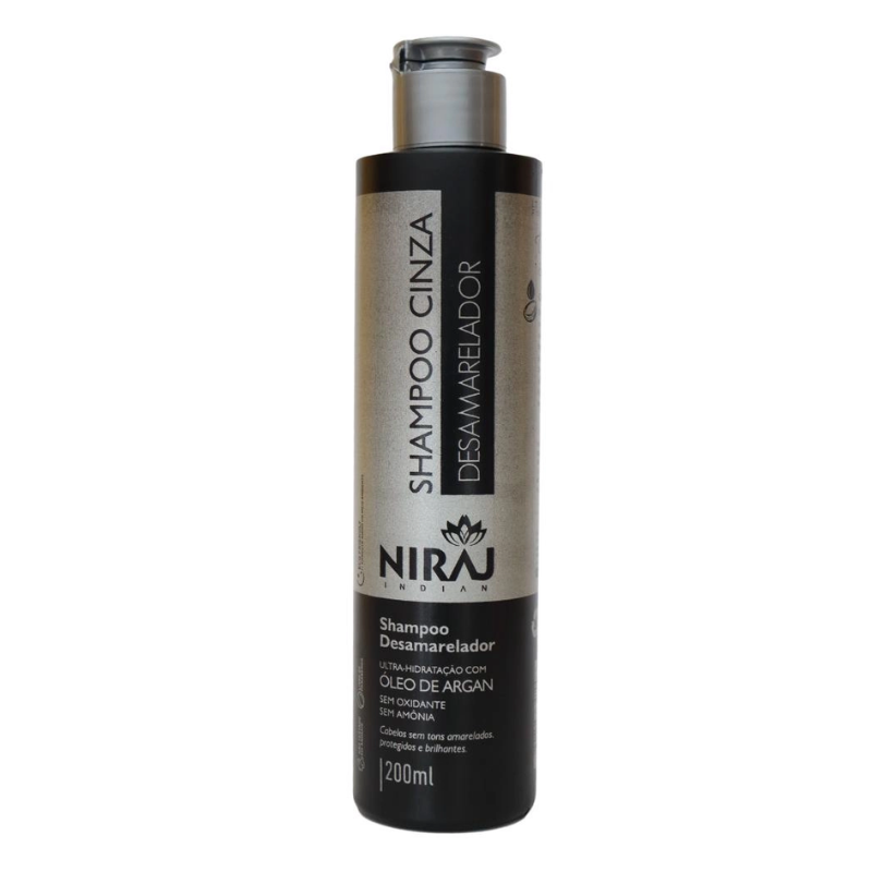 SHAMPOO NIRAJ CINZA DESAMARELADOR ÓLEO DE ARGAN 200ML