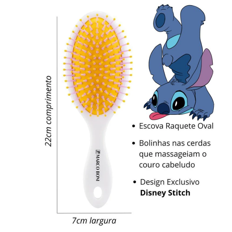 ESCOVA PARA CABELO MARCO BONI OVAL DISNEY STICH DIVERSOS 7124