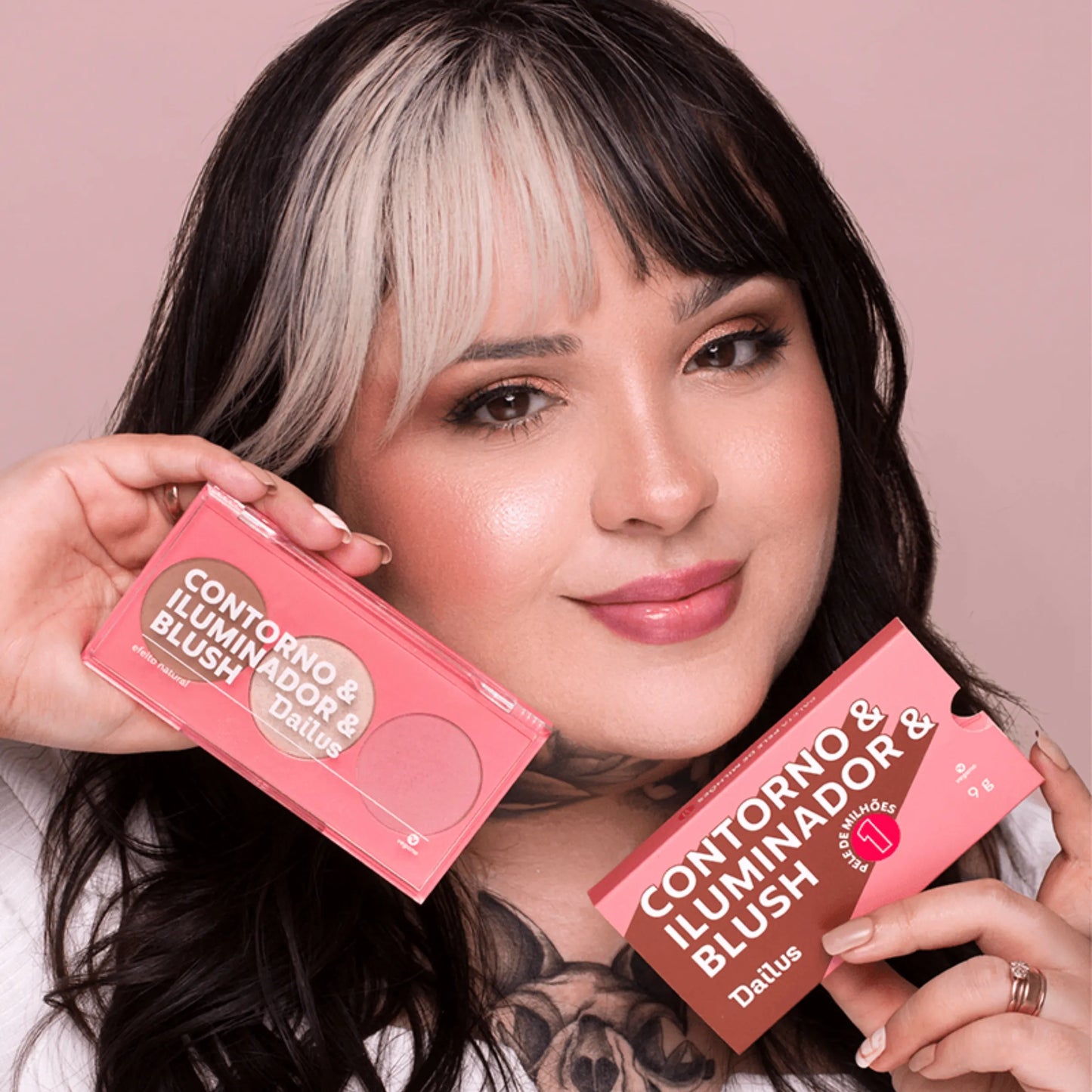 PALETA DAILUS CONTORNO&ILUMINADOR&BLUSH 1 PELE DE MILHÕES 9G