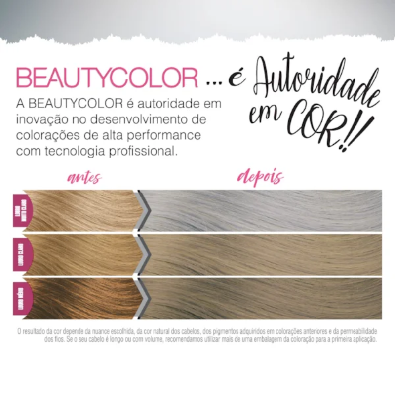 KIT TINTA CAPILAR BEAUTYCOLOR 11.11 LOURO CLARÍSSIMO ESPECIAL PLATINADO