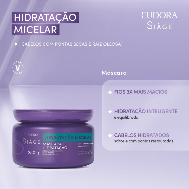MÁSCARA CAPILAR SIÀGE HIDRATAÇÃO MICELAR 250G