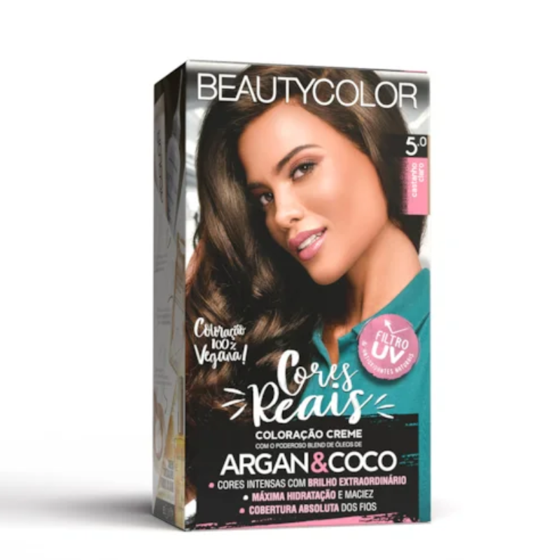 KIT TINTA CAPILAR BEAUTYCOLOR 5.0 CASTANHO CLARO