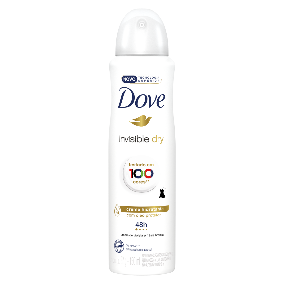 DESODORANTE DOVE INVISIBLE DRY CREME HIDRATANTE 72H 150ML