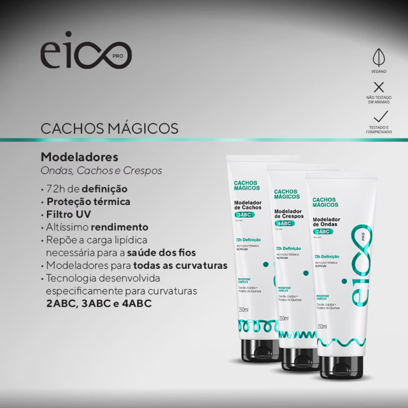 CREME CAPILAR EICO PRO MODELADOR DE ONDAS 2ABC CACHOS MÁGICOS 250ML
