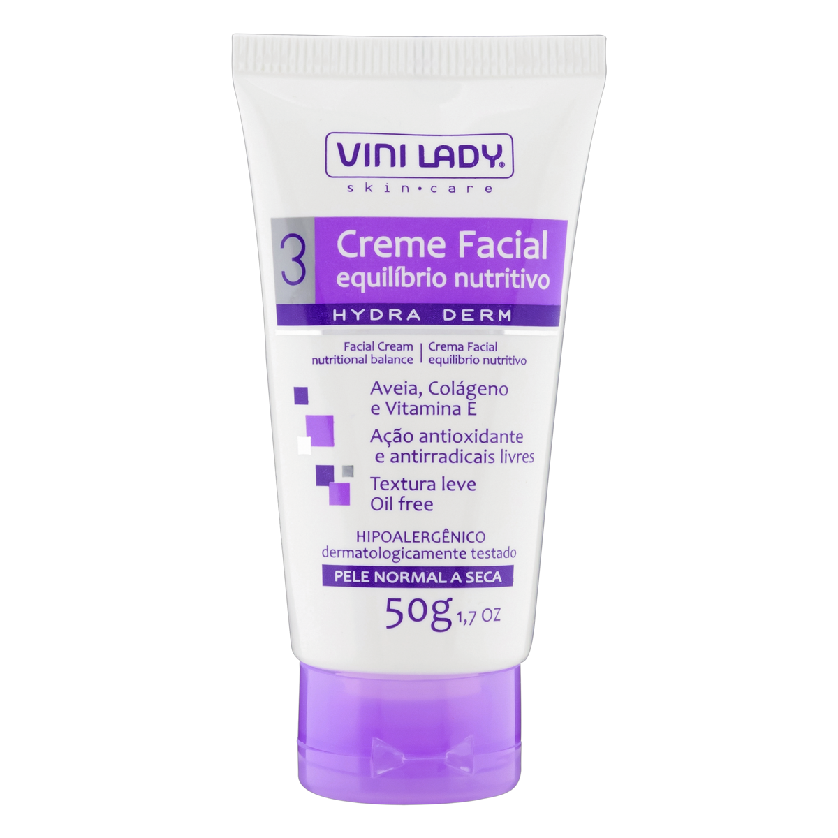 CREME FACIAL VINI LADY EQUILÍBRIO NUTRITIVO HYDRA DERM 50G