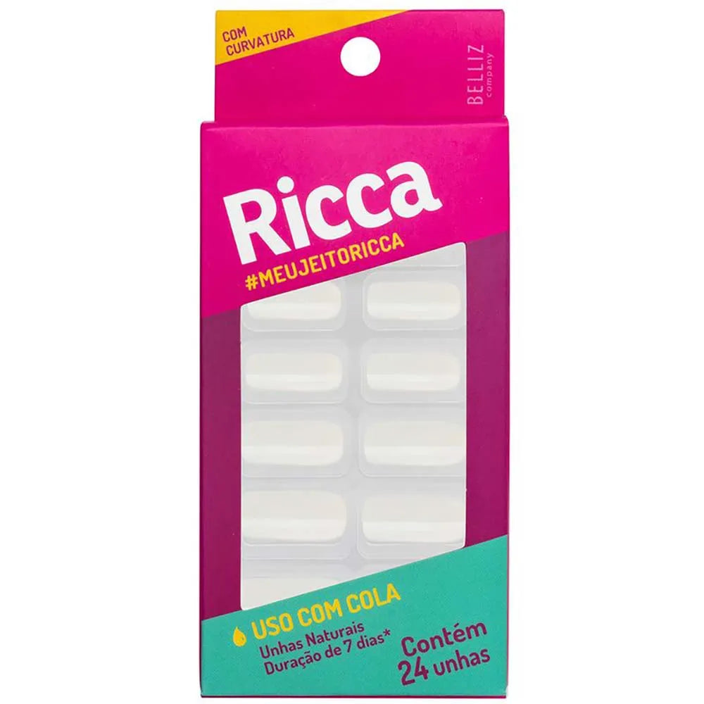 UNHAS POSTIÇAS RICCA #MEUJEITORICCA NATURAIS 24 UNIDADES