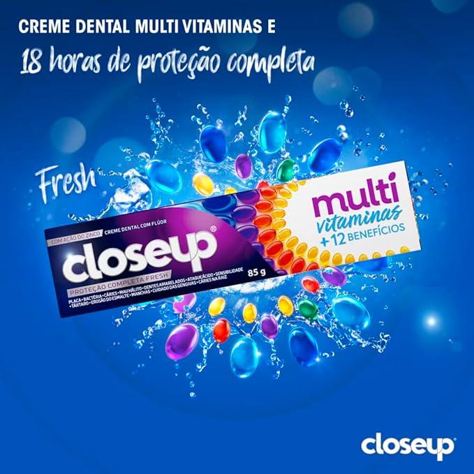 CREME DENTAL CLOSEUP MULTIVITAMINAS +12 BENEFÍCIOS 85G
