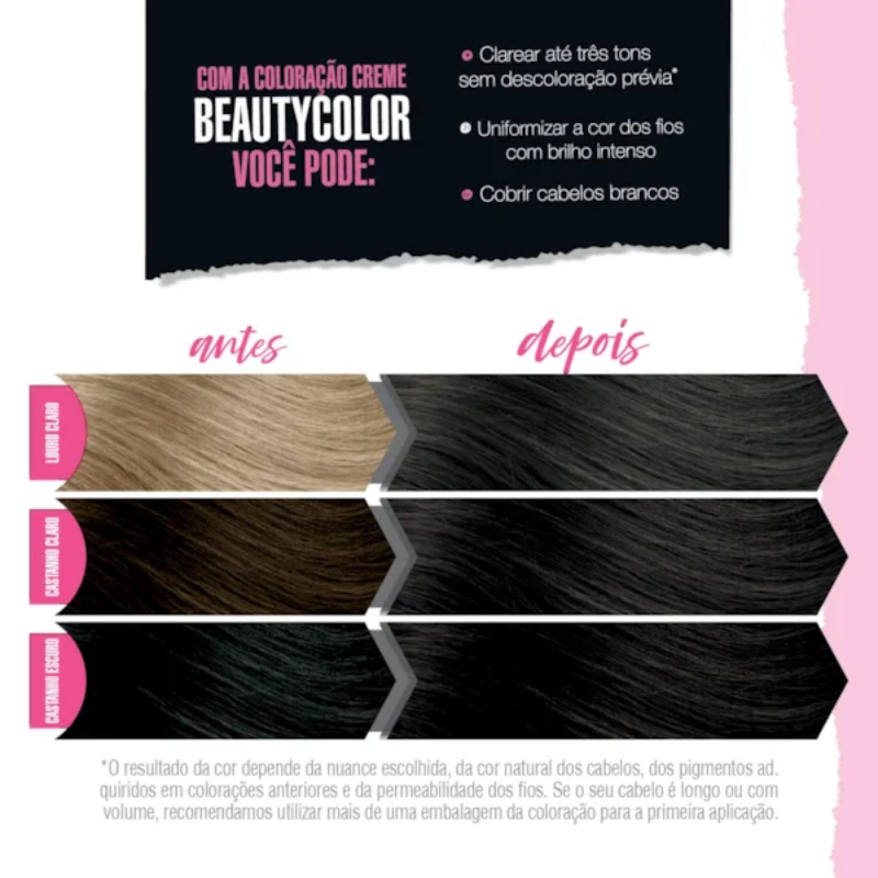 KIT TINTA CAPILAR BEAUTYCOLOR 4.0 CASTANHO NATURAL