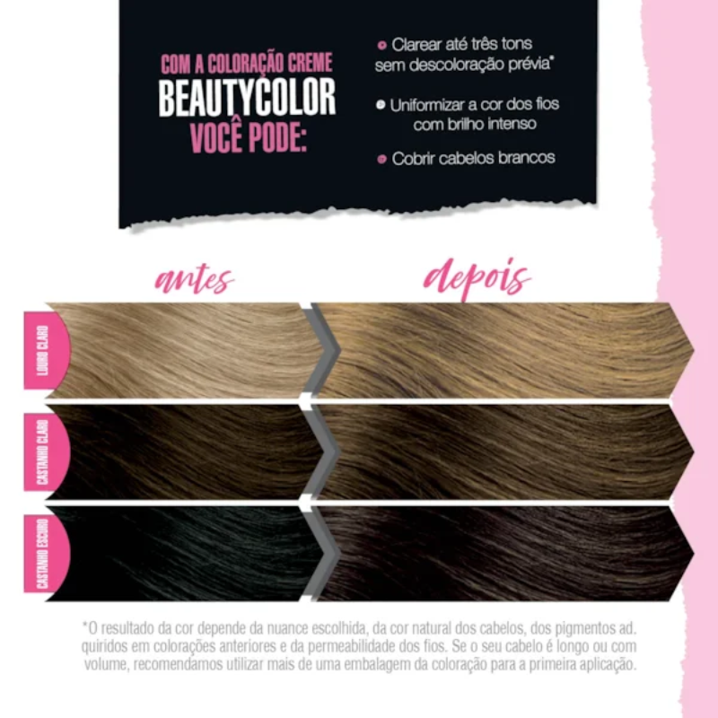 KIT TINTA CAPILAR BEAUTYCOLOR 8.0 LOURO CLARO