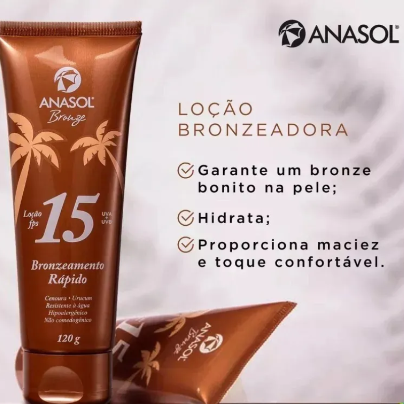BRONZEADOR ANASOL RÁPIDO LOÇÃO FPS 15 120G