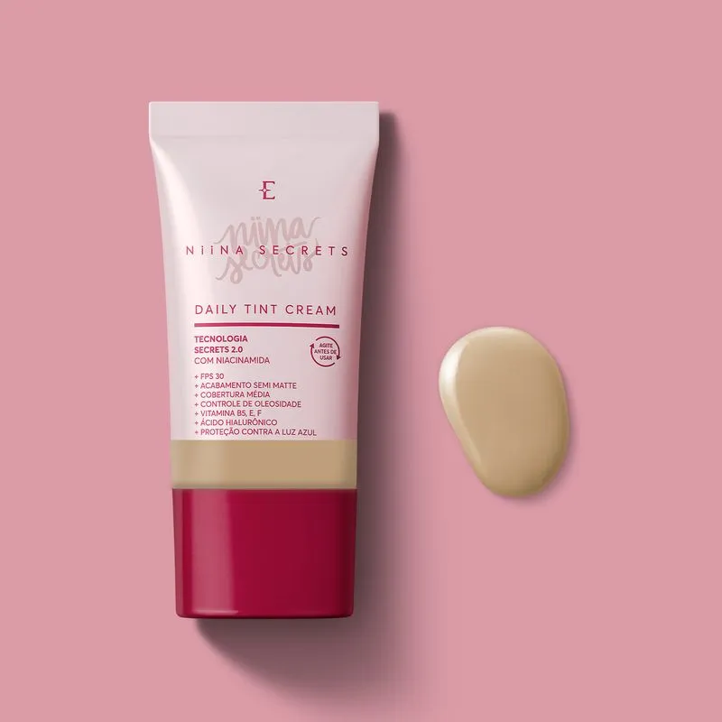 BASE LÍQUIDA NIINA SECRETS MULTIFUNCIONAL DAILY TINT CREAM SEMI MATTE COR 5 25ML