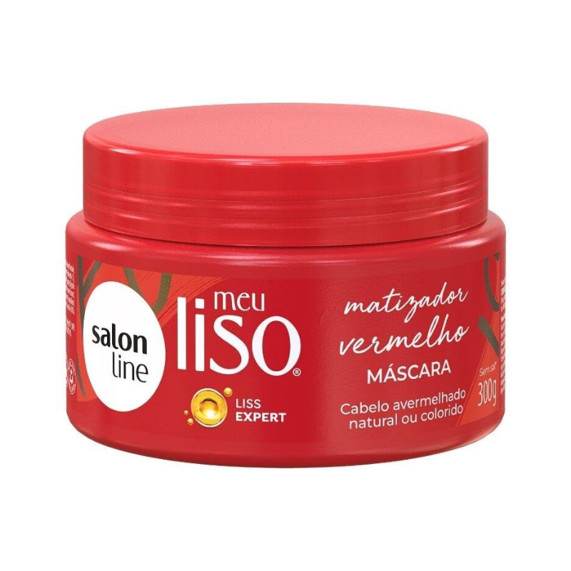 SALON LINE MÁSCARA MEU LISO MATIZADOR VERMELHO 300G