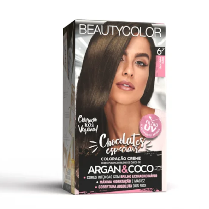 KIT TINTA CAPILAR BEAUTYCOLOR 6.7 CHOCOLATE SUÍÇO