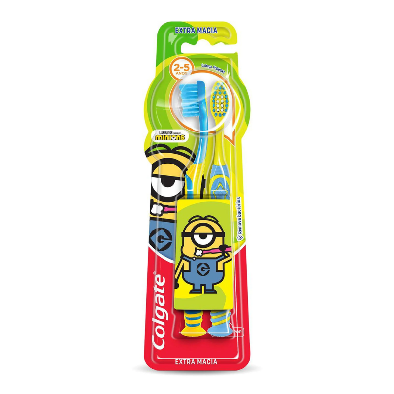 ESCOVA DENTAL COLGATE MINIONS 2-5ANOS EXTRA SUAVE 2 UNIDADES