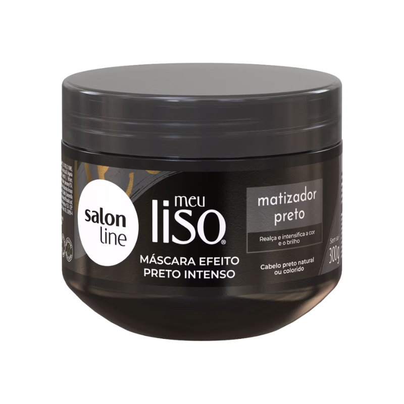 MÁSCARA CAPILAR MATIZADORA SALON LINE MEU LISO PRETO 300G