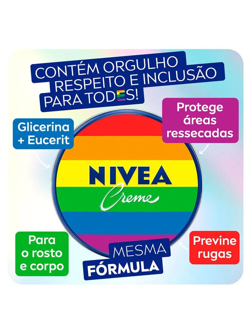 CREME HIDRATANTE NIVEA EM LATA ARCO-ÍRIS PRIDE 56G