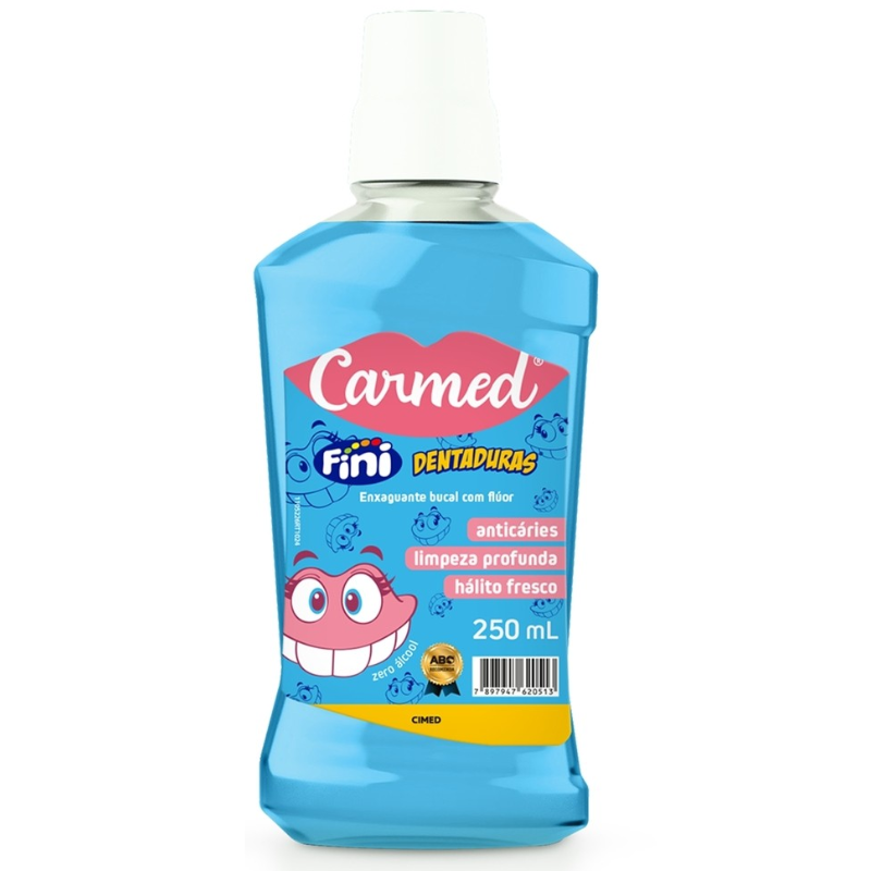 ENXAGUANTE BUCAL CARMED COM FLÚOR FINI DENTADURA 250ML