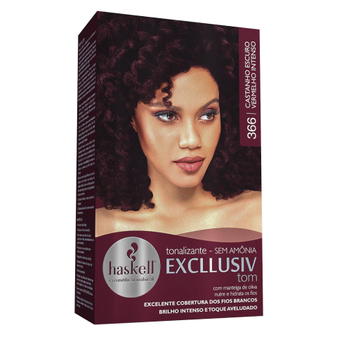 KIT TONALIZANTE HASKELL EXCLLUSIV 366 CASTANHO ESCURO VERMELHO INTENSO
