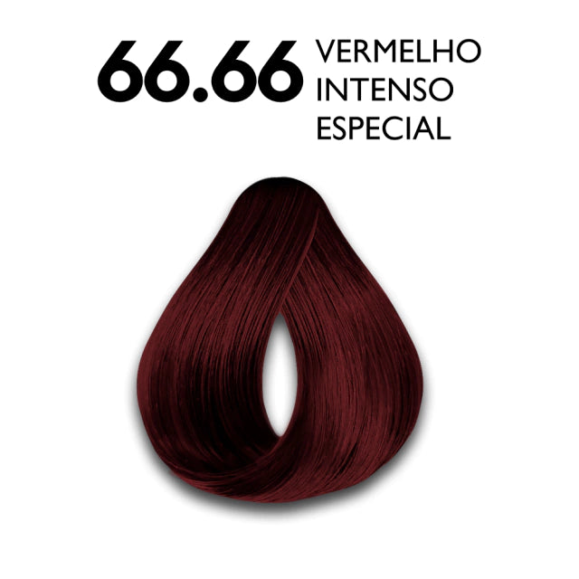 KIT TINTA CAPILAR HASKELL EXCLLUSIV COLOR PRATIC 66.66 VERMELHO INTENSO ESPECIAL