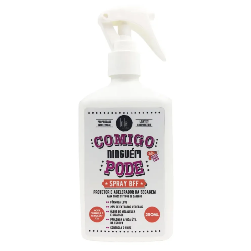 SPRAY PROTETOR CAPILAR LOLA ACELERADOR DA SECAGEM COMIGO NIGUÉM PODE 250ML