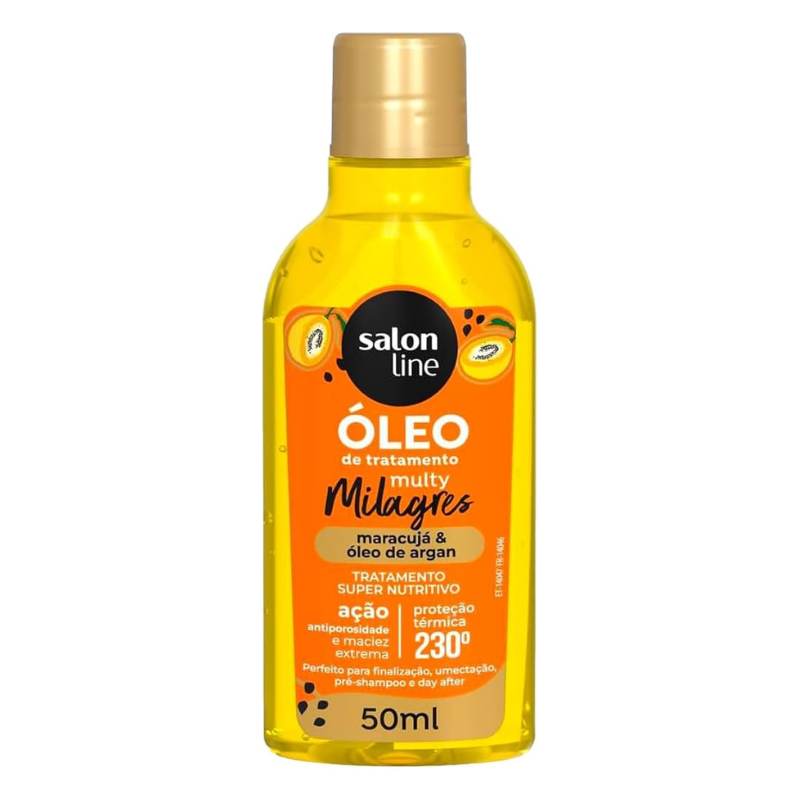 ÓLEO CAPILAR SALON LINE MULTY MILAGRES MARACUJÁ E ÓLEO DE ARGAN 50ML