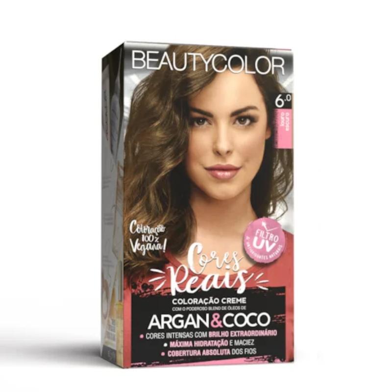 KIT TINTA CAPILAR BEAUTYCOLOR 6.0 LOURO ESCURO
