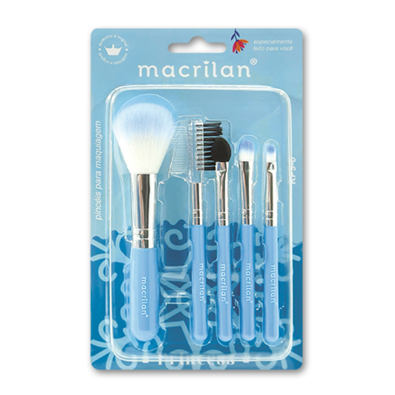 KIT MACRILAN PINCÉIS PARA MAQUIAGEM KP9-6 5 UNIDADES