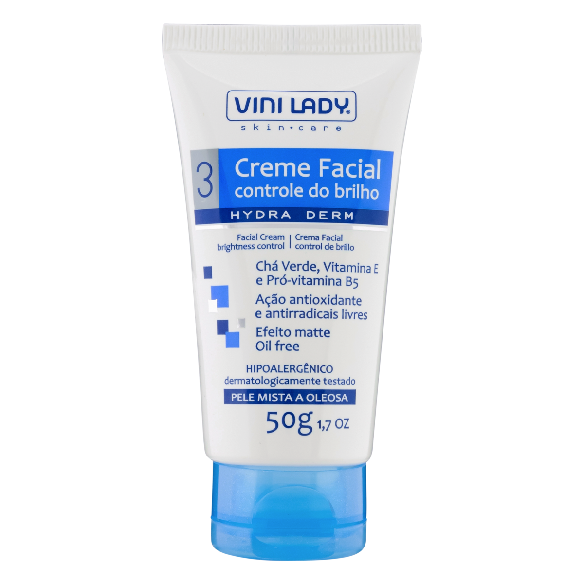 CREME FACIAL VINI LADY CONTROLE DO BRILHO HYDRA DERM 50G